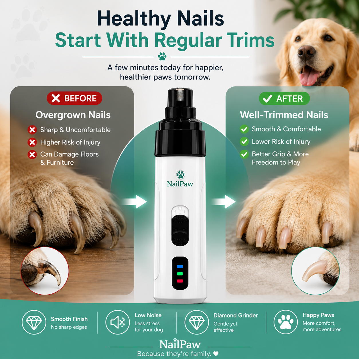 Pet nail grinder
